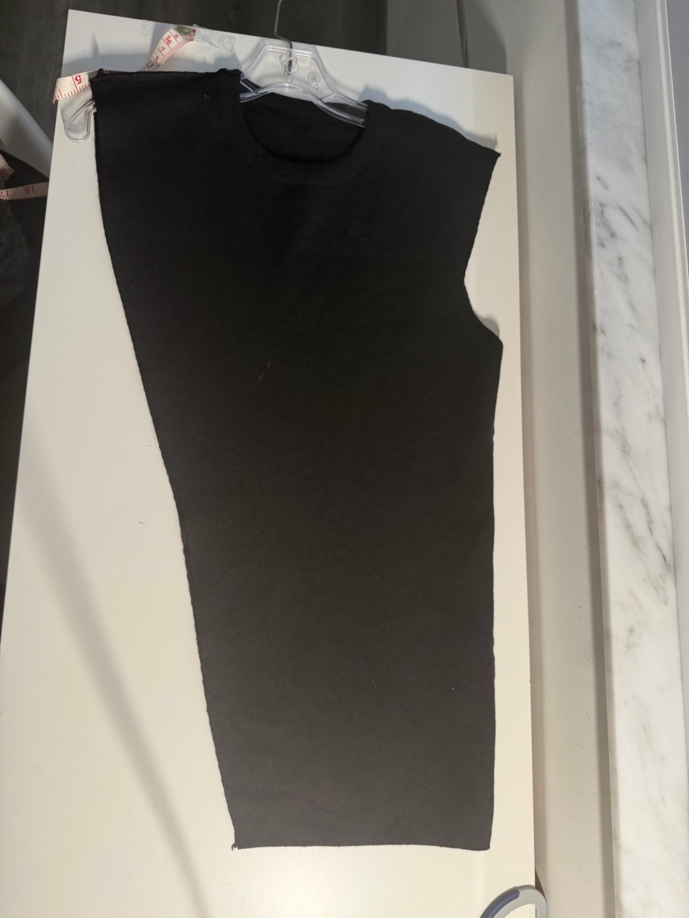 Black Asymmetrical Draped Open-Side Sleeveless Longline Tunic Vest 76 CM - Picture 7 of 8
